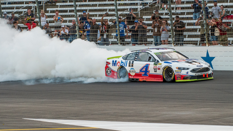 NASCAR wants fans to go home knowing the winner of the titles, but unlike the rules that would keep Kevin Harvick the “winner” at Texas Motor Speedway in the instance of an encumbered finish, encumbering has a little more impact on the title race. Photo credit: Brian Jones